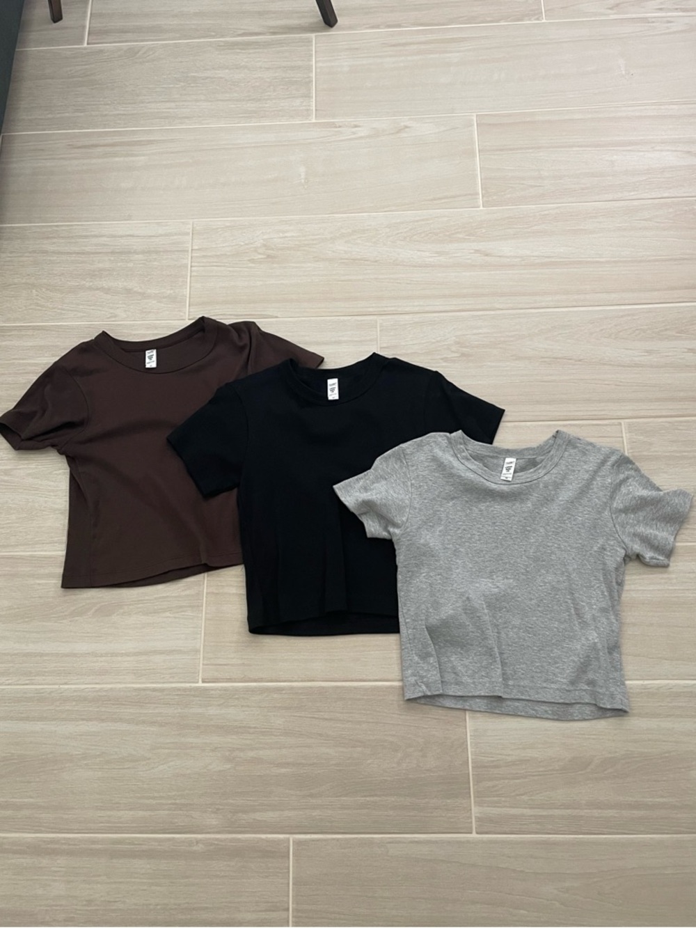 Los Angeles Apparel bundle of 3 cotton rib baby tee